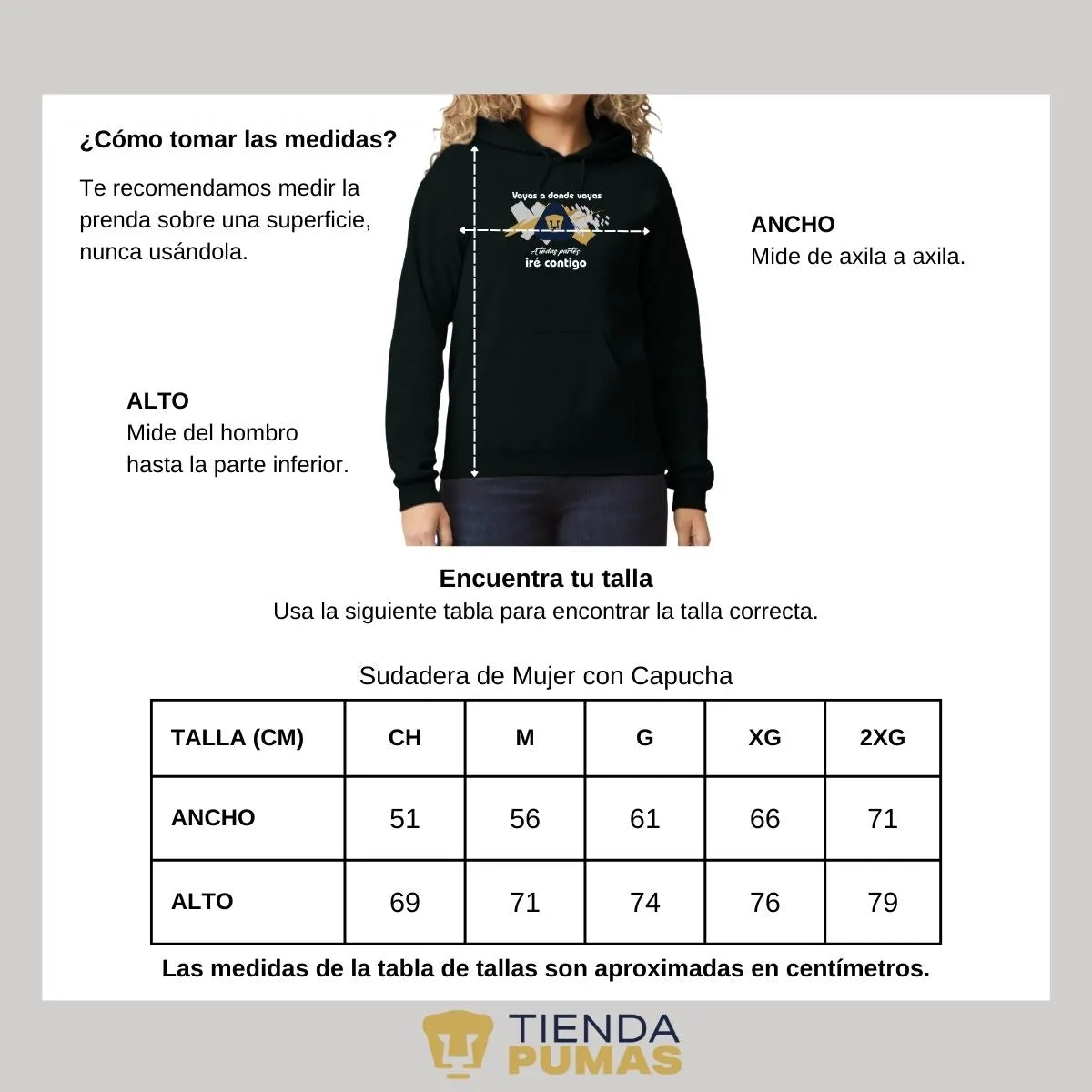 Sudadera Mujer Pumas UNAM vuelta