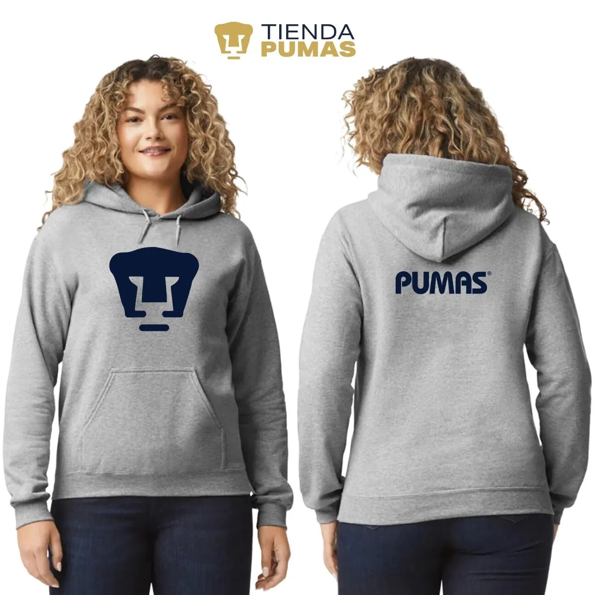 Sudadera para Mujer Hoodie Pumas UNAM Logo Azul