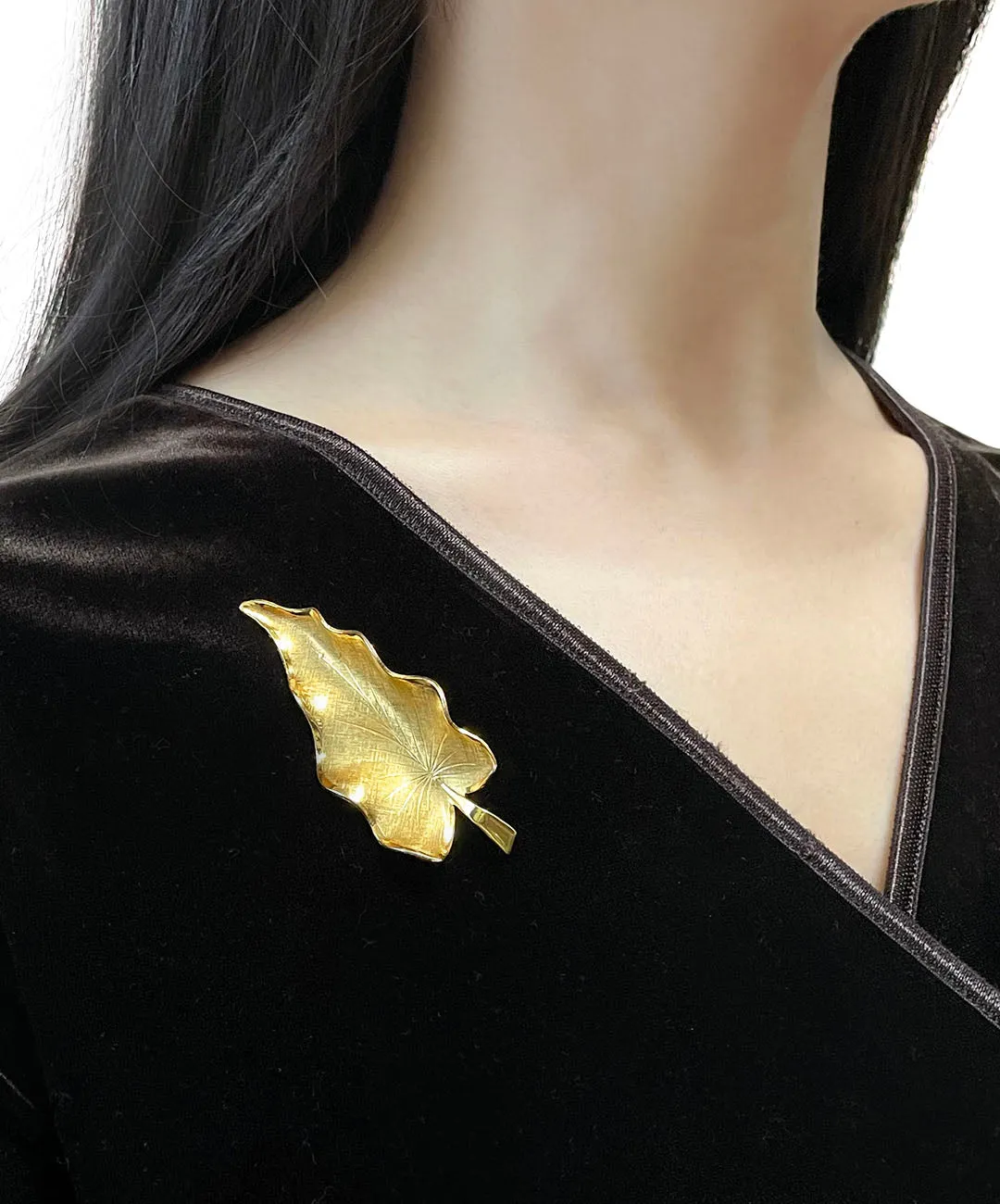 【USA輸入】 ヴィンテージ GIOVANNI ゴールドリーフ ブローチ/Vintage GIOVANNI Gold Leaf Brooch