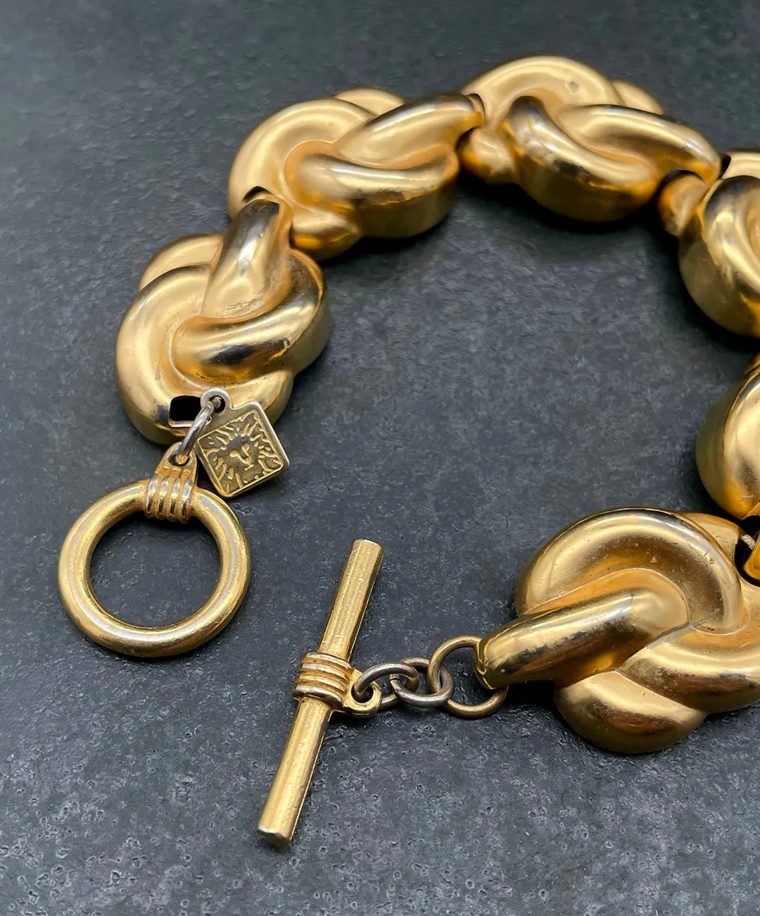 【USA輸入】ヴィンテージ ANNE KLEIN マットゴールド ブレスレット/Vintage ANNE KLEIN Matte Gold Bracelet