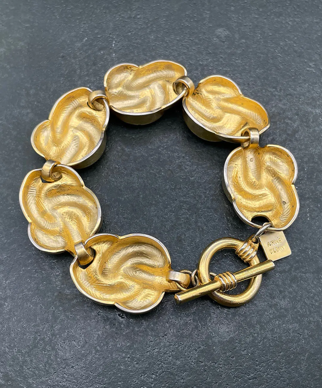 【USA輸入】ヴィンテージ ANNE KLEIN マットゴールド ブレスレット/Vintage ANNE KLEIN Matte Gold Bracelet