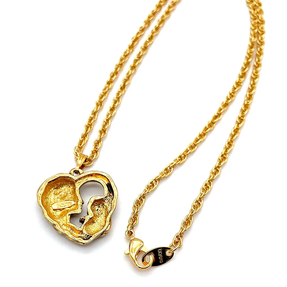 【USA輸入】ヴィンテージ AVON ハート ネックレス/Vintage AVON Mother and Baby Heart Necklace