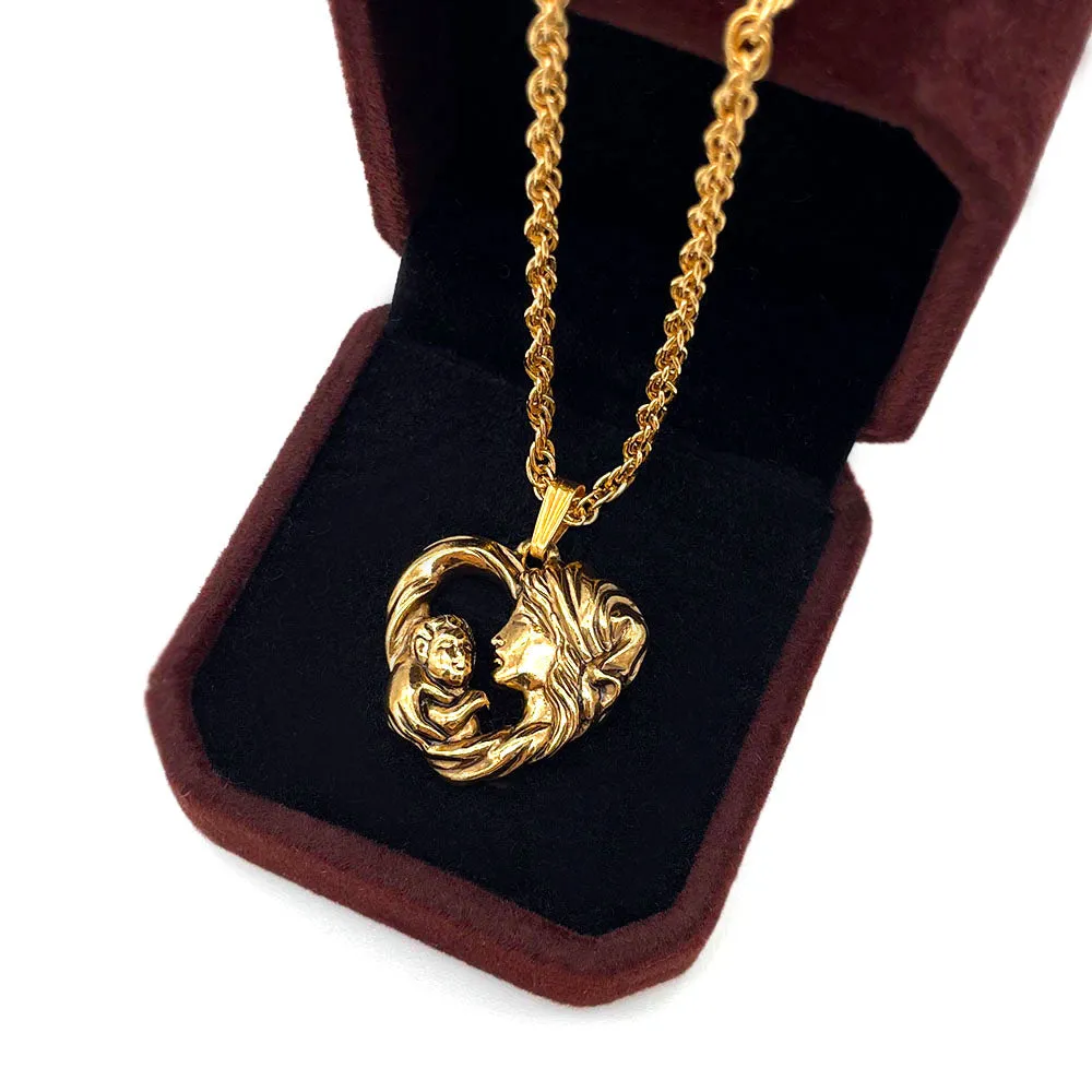 【USA輸入】ヴィンテージ AVON ハート ネックレス/Vintage AVON Mother and Baby Heart Necklace