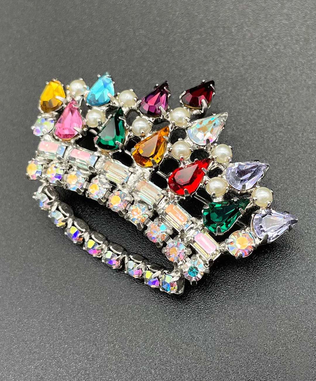 【USA輸入】ヴィンテージ B. DAVID Mother's Crown ブローチ/Vintage B. DAVID Mother's Crown Brooch