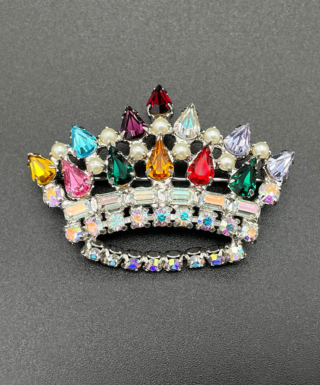 【USA輸入】ヴィンテージ B. DAVID Mother's Crown ブローチ/Vintage B. DAVID Mother's Crown Brooch