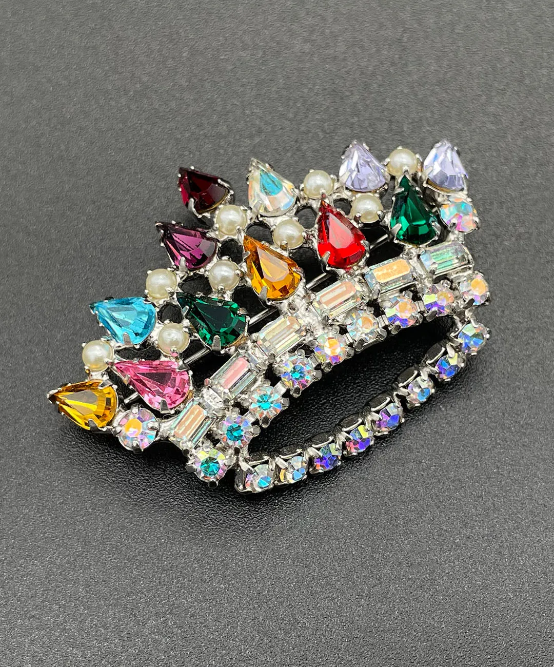 【USA輸入】ヴィンテージ B. DAVID Mother's Crown ブローチ/Vintage B. DAVID Mother's Crown Brooch