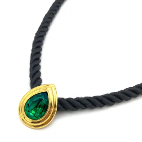 【USA輸入】ヴィンテージ KJL エメラルドグリーン ロープ ネックレス/Vintage KJL Emerald Rope Necklace