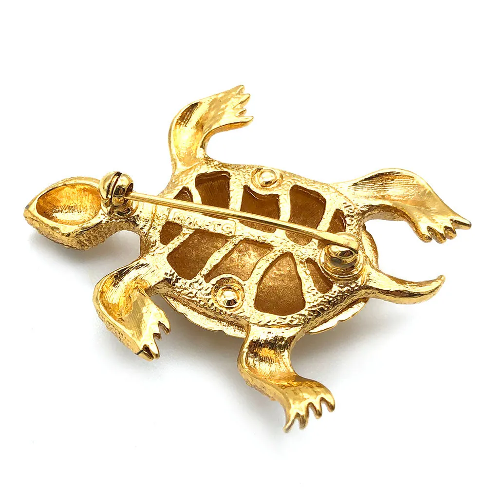 【USA輸入】ヴィンテージ MONET ウミガメ ブローチ/Vintage MONET Sea Turtle Brooch