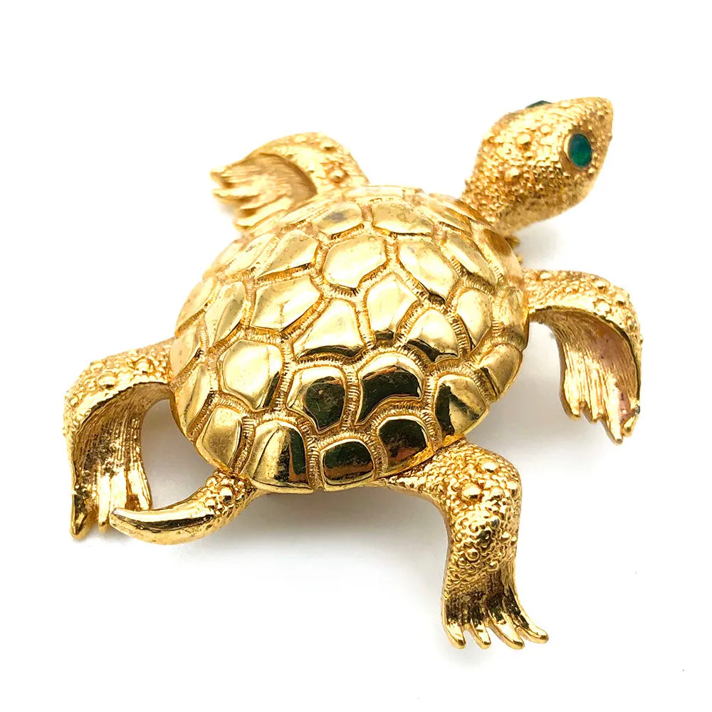 【USA輸入】ヴィンテージ MONET ウミガメ ブローチ/Vintage MONET Sea Turtle Brooch