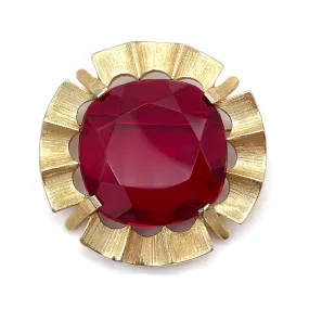 【USA輸入】ヴィンテージ STAR ガーネットレッド ビジュー ブローチ/Vintage STAR Garnet Red Bijou Brooch