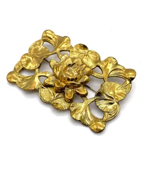 【USA輸入】ヴィンテージ アールヌーヴォー ロータス ブローチ/Vintage Art Nouveau Lotus Brooch