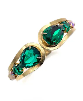 【USA輸入】ヴィンテージ エメラルドグリーン ビジュー バングル/Vintage Emerald Green Bijou Bangle