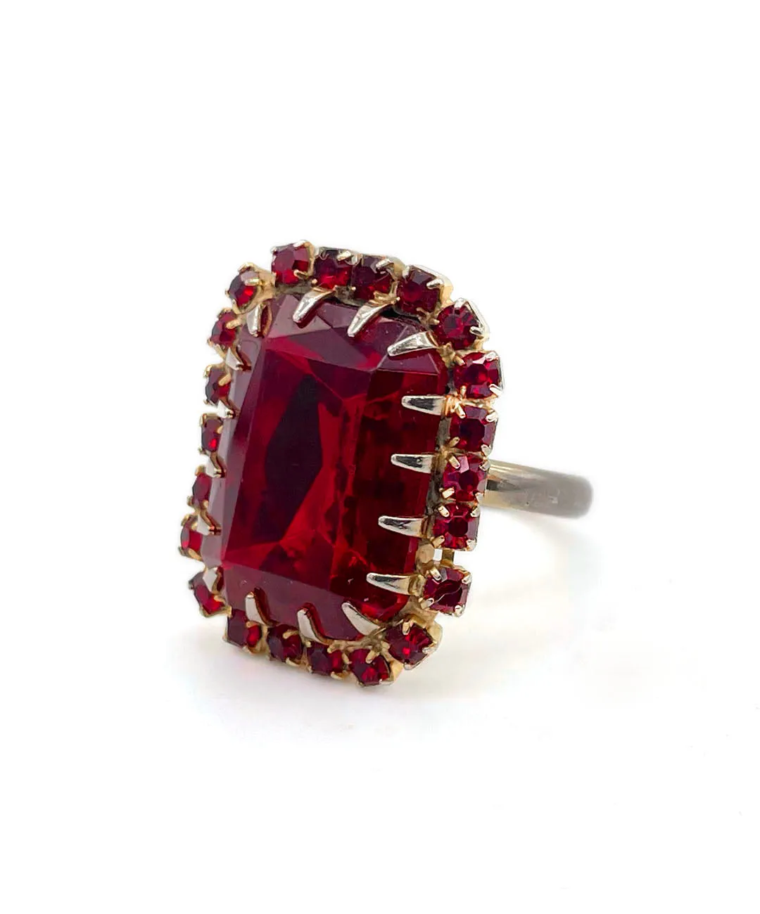 【USA輸入】ヴィンテージ ガーネットレッド ビジュー リング/Vintage Garnet Red Bijou Ring