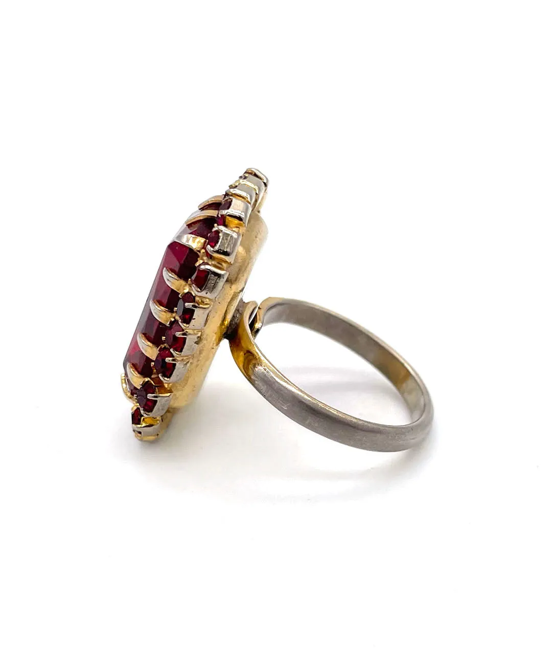 【USA輸入】ヴィンテージ ガーネットレッド ビジュー リング/Vintage Garnet Red Bijou Ring