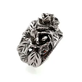 【USA輸入】ヴィンテージ シルバートーン ローズ リング/Vintage Silver Rose Ring