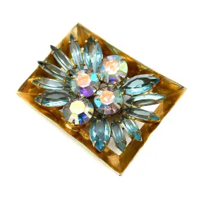 【USA輸入】ヴィンテージ ブルー オーロラ ビジュー ブローチ/Vintage Blue Aurora Bijou Brooch