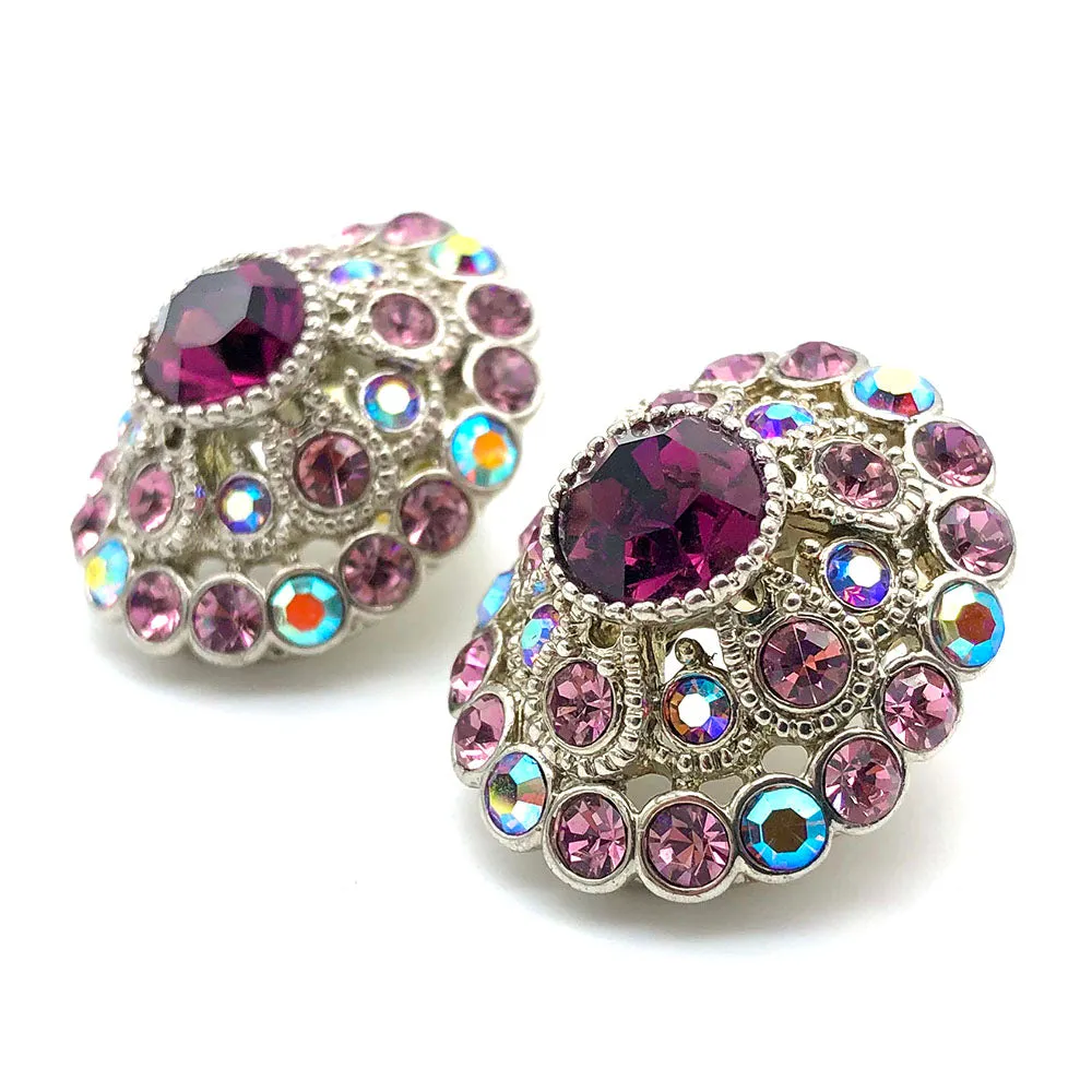 【USA輸入】ヴィンテージ ラインストーン パヴェ ピアス/Vintage Rhinestones Pave Post Earrings