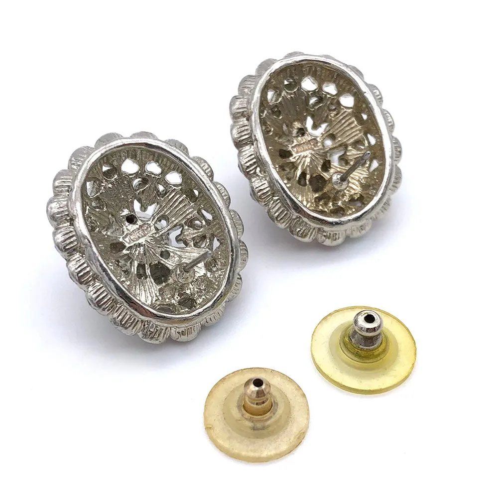 【USA輸入】ヴィンテージ ラインストーン パヴェ ピアス/Vintage Rhinestones Pave Post Earrings