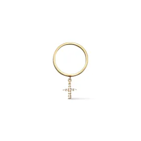 Vermeil & Sterling Silver Cross Charm Ring