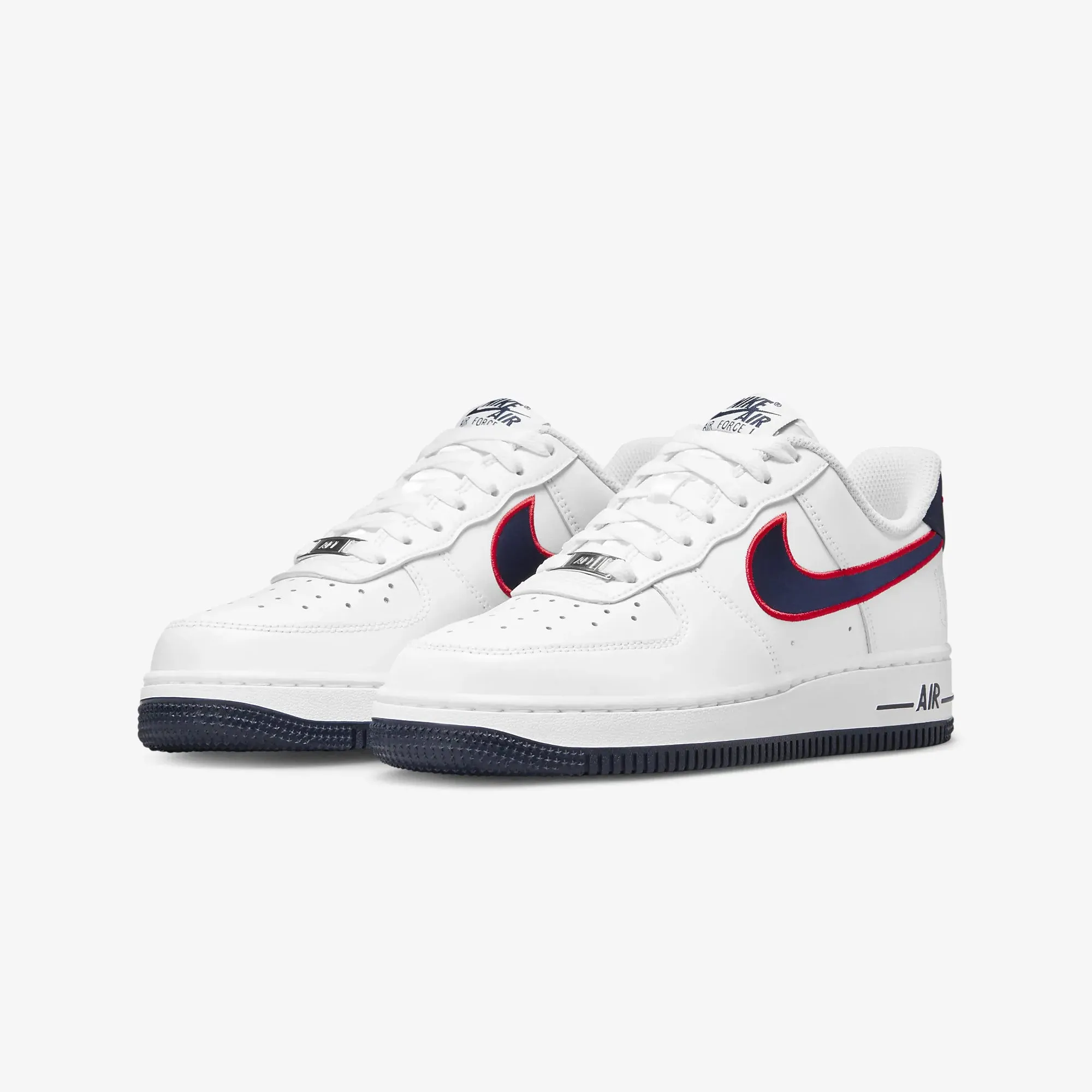 WMN'S AIR FORCE 1 '07 'WHITE/OBSIDIAN-UNIVERSITY RED-WOLF GREY'