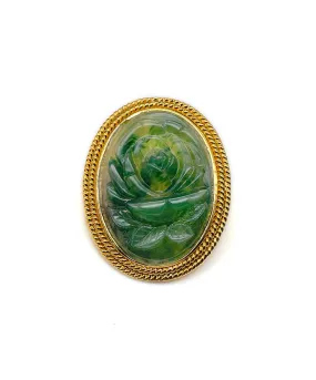 【ドイツ買付】ヴィンテージ SEIBOTH グリーンマーブル ローズ ブローチ/Vintage SEIBOTH Marble Rose Brooch